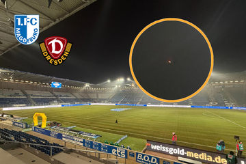 Dynamo in Magdeburg live: Polizei-Helikopter dreht Runden über Stadion