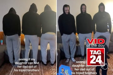 viral videos: Viral Video of the Day for March 19, 2025: Little girl faces "triplet test" to spot her dad!