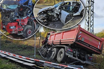 Doppel-Crash mit zwei Lkw in Leipzig: Vier Personen teils schwer verletzt