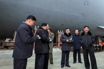 North Korea's Kim Jong Un inspects "nuclear-powered submarine" project