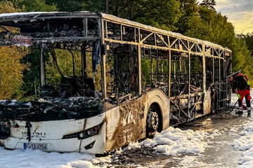 Linienbus fängt Feuer und brennt völlig aus
