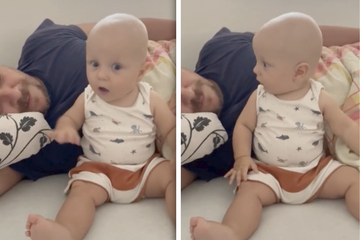 Papa schnarcht, Baby kann es kaum fassen: Süßes TikTok-Video geht viral