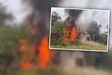 Lost Place in Flammen: Landstraße für Löscheinsatz gesperrt