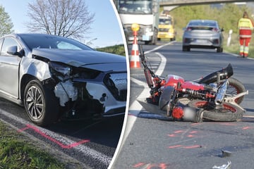 Heftiger Unfall im Norden von Dresden: Teenager auf Simson schwer verletzt