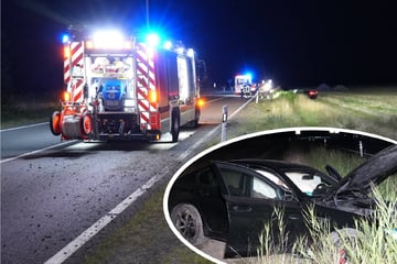 Unfall A14: BMW kommt von Autobahn-Abfahrt bei Leipzig ab: Fahrer verletzt