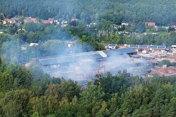 Feuer-Inferno in sächsischem Sägewerk: Schaden in Millionenhöhe