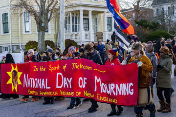 Indigenous Peoples expose Thanksgiving mythology on National Day of Mourning: "It's not over"