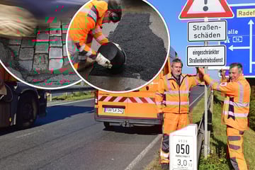 Weil Sachsens Staatsstraßen verfallen: Landrat protestiert mit Warnschild-Aktion