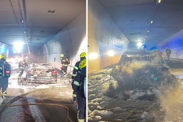 Deutsches Auto brennt in österreichischem Tunnel vollständig aus - Insassen können sich noch retten