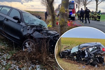 Heftiger Glätte-Unfall: Mann fährt gegen Baum und stirbt