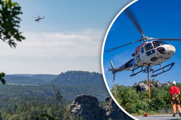 Nach verheerendem Unwetter: Hubschrauber-Spektakel über Sächsischer Schweiz
