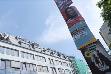 Leipzig: Grünau: Wahlkreisbüro und Plakate der Leipziger CDU beschmiert