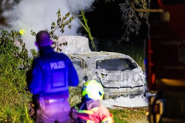 Ford brennt lichterloh am Feldrand: Vom Fahrer fehlt jede Spur