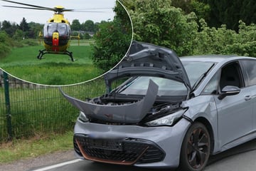 Unfall am Bahnübergang: Rettungshubschrauber im Einsatz