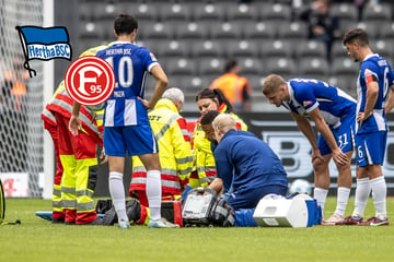 Hertha-Schock bei Top-Spiel-Pleite: Gechter nach Zusammenprall schwer verletzt runter