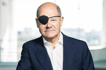 Nach Sport-Unfall: Kanzler Scholz mit Augenklappe - und Humor!