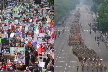 Trump's oversees anticlimactic military parade as millions hit the streets in protests