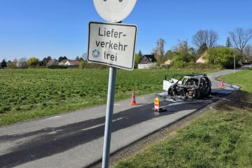 Feuerwehreinsatz im Südosten Leipzigs: BMW steht plötzlich völlig in Flammen