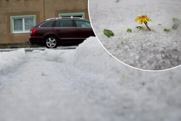 Unwetter über Sachsen: Heftige Graupelschauer im Erzgebirge