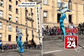 viral videos: Viral Video of the Day for November 29, 2025: Macy's Thanksgiving Day Parade stilt performer has nasty wipeout!