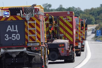 Wohin geht die Fahrt? Ukrainischer Feuerwehr-Konvoi auf A4 gesichtet