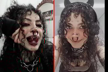 "Wasp" girl chops tongue in half and tattoos it black, covers body in radical mods