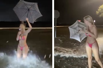 Satire oder geschmacklos? Bikini-Reporterin sorgt nach Hurrikan für Aufruhr!