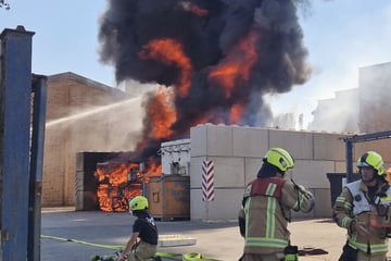 Berlin: Rauchsäule über Berlin: Feuer in Gewerbegebiet
