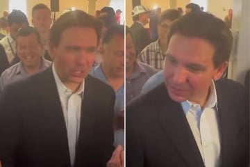 Ron DeSantis loses it on reporter at New Hampshire rally in viral video