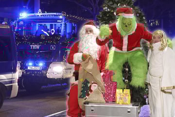 Dresden: Weihnachtliche THW-Lichterfahrt sorgt für leuchtende Kinderaugen im Uniklinikum Dresden