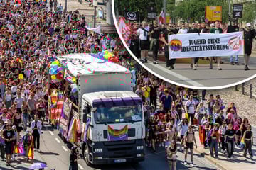Bunt und laut: CSD-Teilnehmer ziehen durch Dresden - Neonazis mit Gegenprotest