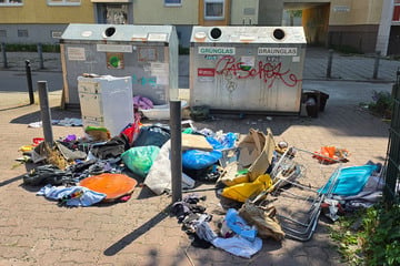 Chemnitz: Fußweg fast komplett versperrt! Müllberg auf Chemnitzer Sonnenberg