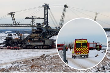 Feuer im Tagebau Nochten ausgebrochen: Zwei Mitarbeiter im Krankenhaus