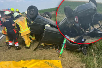 Auto überschlägt sich mehrfach: Vier Menschen verletzt