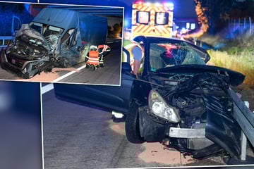 Unfall A14: Geisterfahrer kracht auf A14 in Transporter: Mann (52) bei Unfall schwer verletzt