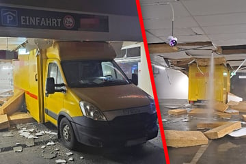 München: Schneise der Verwüstung: DHL-Transporter ignoriert Durchfahrtshöhe