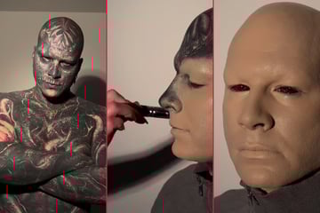 Ink addict completely covers up face tattoos in radical transformation
