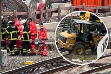 Radlader-Unfall auf S-Bahn-Baustelle: Zwei Personen teils schwer verletzt
