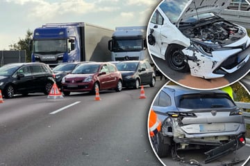 Unfall A9: Verkehrschaos auf A9: Zwei Autos und ein Laster krachen zusammen