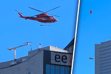 Leipzig: Spektakulärer Heli-Einsatz am Leipziger City Tower