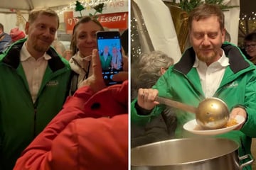 Kretschmer am Gulaschtopf: So erfolgreich war Sachsens MP mit seinen Helfern