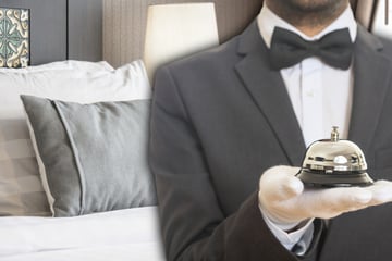 Hotel-Portier fällt aus allen Wolken, als er in das Zimmer eines Gastes geht