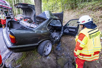 Tödliches Unglück: 21-Jähriger kracht mit BMW gegen Baum, sein Bruder (14) wird schwer verletzt