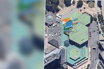Chemnitz: 1000 Quadratmeter und knallbunt: Chemnitzer Stadthallen-Dach wird zu Riesenkunstwerk