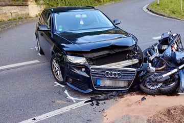 Heftiger Crash in Bad Schandau: Audi-Fahrerin erfasst Biker