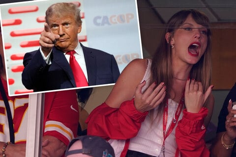 Taylor Swift turtelt mit Travis Kelce: Donald Trump lacht darüber