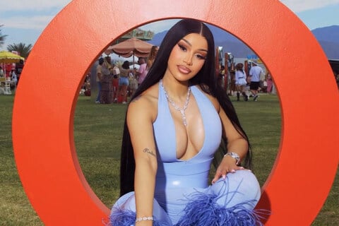 Cardi B twerks and gives fans shots at the 2025 Revolve Festival!