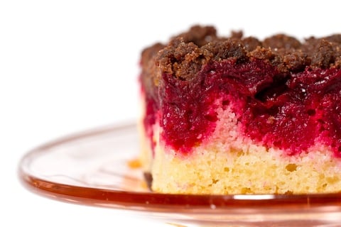 Rezept für Kirschkuchen mit Schokostreusel vom Blech