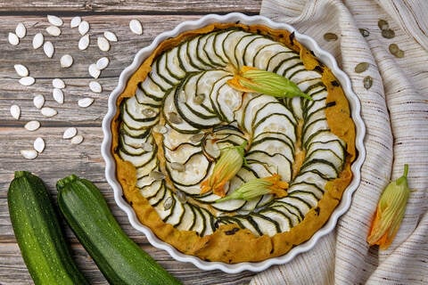 Zucchini Quiche Rezept mit Frischkäse