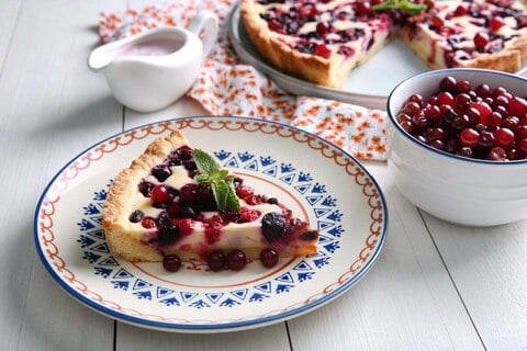 Rezept für Johannisbeerkuchen mit Vanillepudding